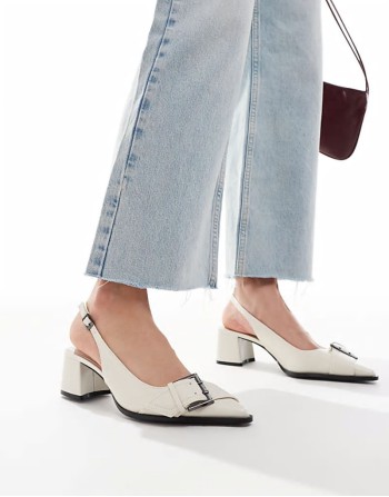 slingback in white