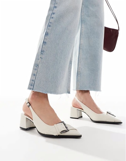 slingback in white