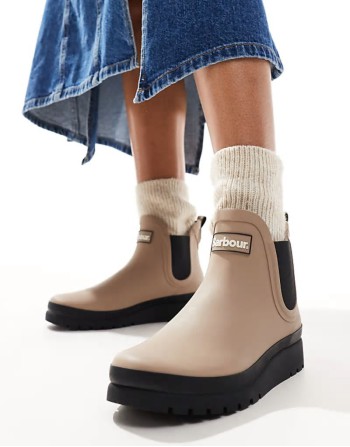 Clifton wedge chelsea welly in light trench/black